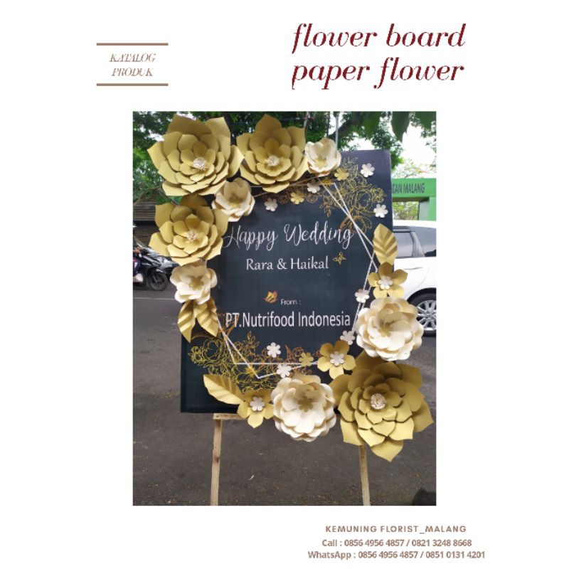 bunga papan ucapan/ papan bunga ucapan/ flower board/ paper flower/ bunga papan/ bunga papan selamat