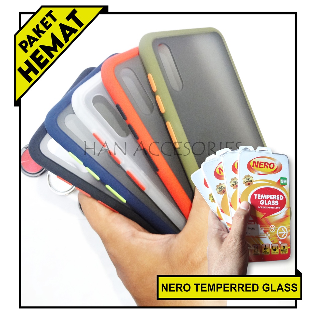 (PAKET HEMAT) Case Fuze Dove + Temperred Glass Samsung Galaxy A01/A01 CORE/A21/A21S/A20S/A31/A51/A71 Hardcase / Matte Colour / Case Candy