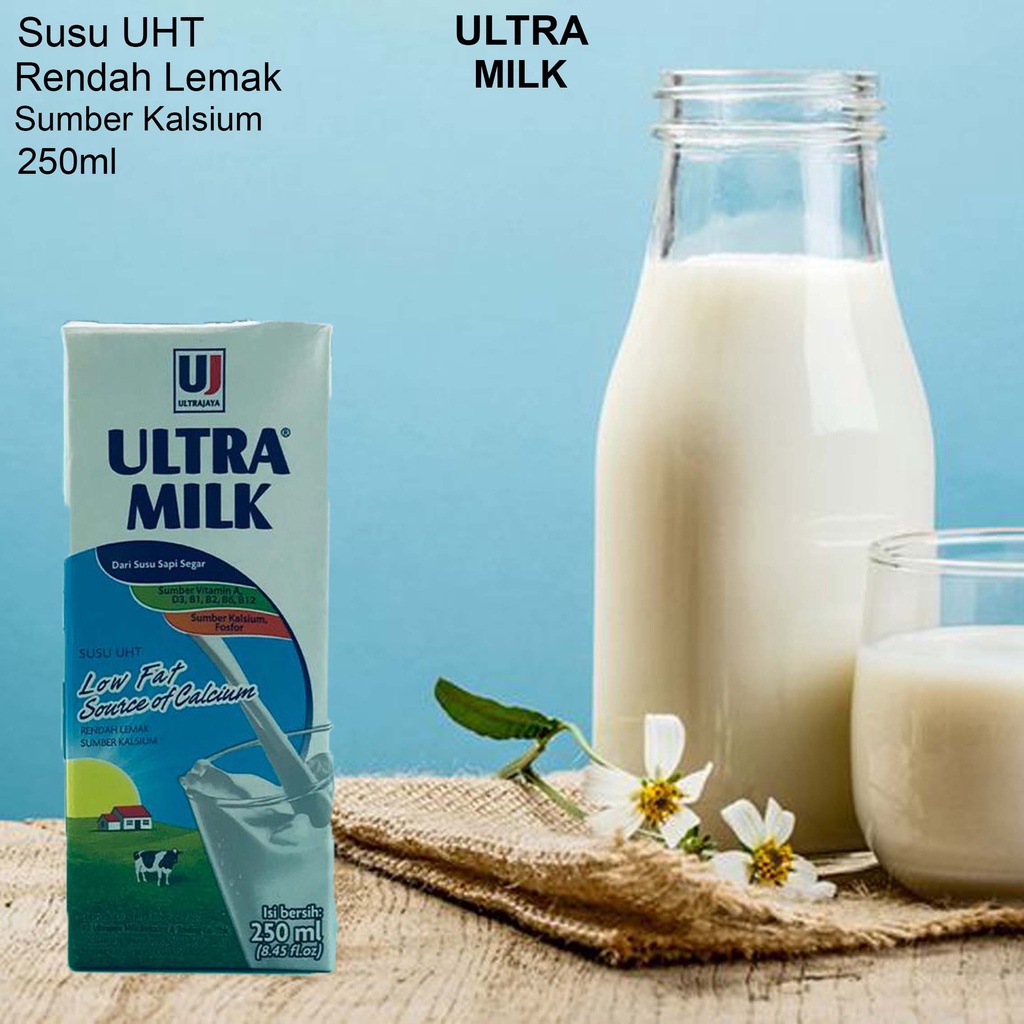 Ultra Milk * Susu UHT * Rendah Lemak * 250ml