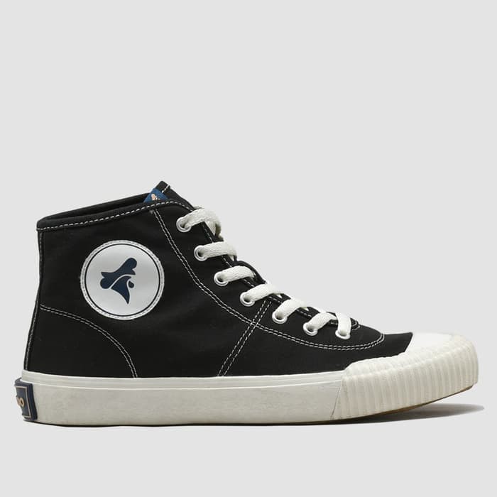 Sepatu Vulcanized Pria Brodo Vulcan Hi Black White