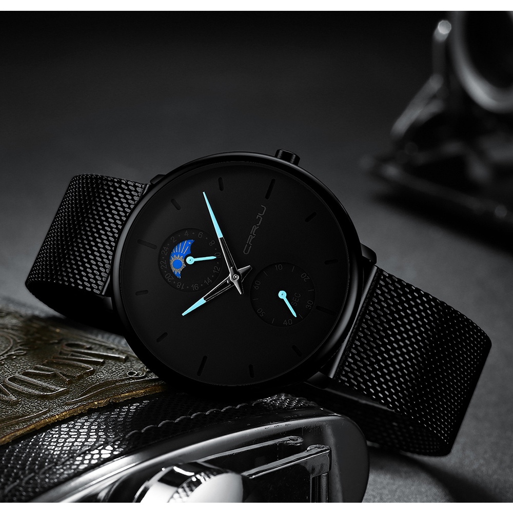 [COD BAYAR DITEMPAT] CRRJU 2263 Jam Tangan Pria fngeen Gratis Box Model Terbaru 2021 Tahan Air Goresan Api Trend Sekang Zaman Now Jam Quartz Analog Cowo Bisnis Tahan Air Kasual Jam Olaraga Pergi Kerja Kantor Sekolah Kaca Safir Anti Baret Import Asli Origi