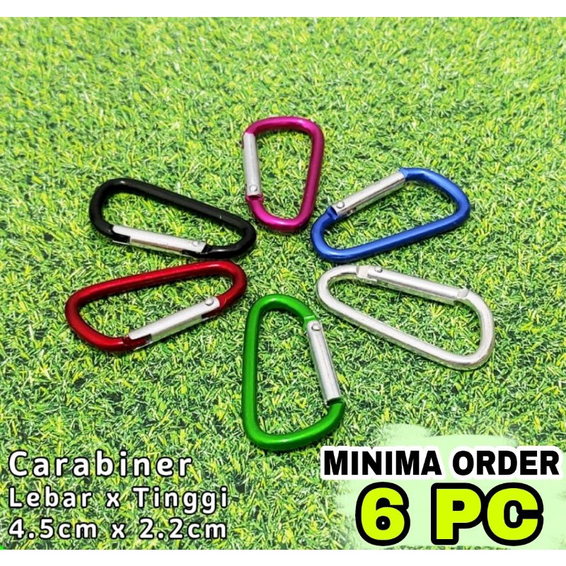 Carabiner Mini Gantungan Kunci Aluminium Alloy 5 D shape / gantungan kunci carabiner / carabinar murah