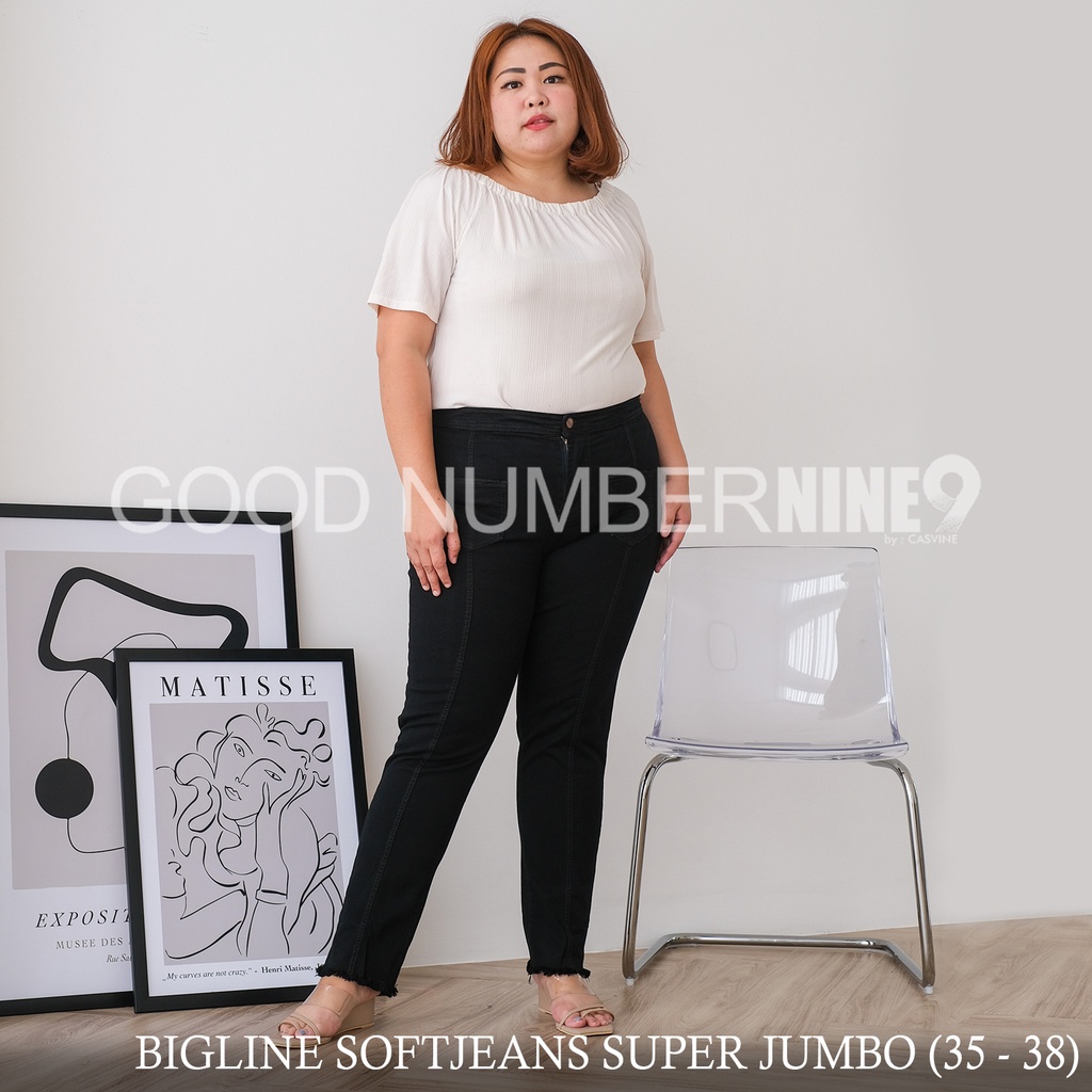 CASVINE JEANS BIGLINE POCKET CELANA HIGHWAIST JEANS BIGSIZE JUMBO KANTONG HW