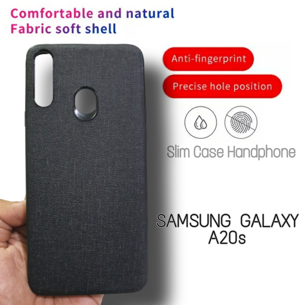 PROMO Case Kain SAMSUNG A20S Hard Case Cloth Matte Phone Case Breathable