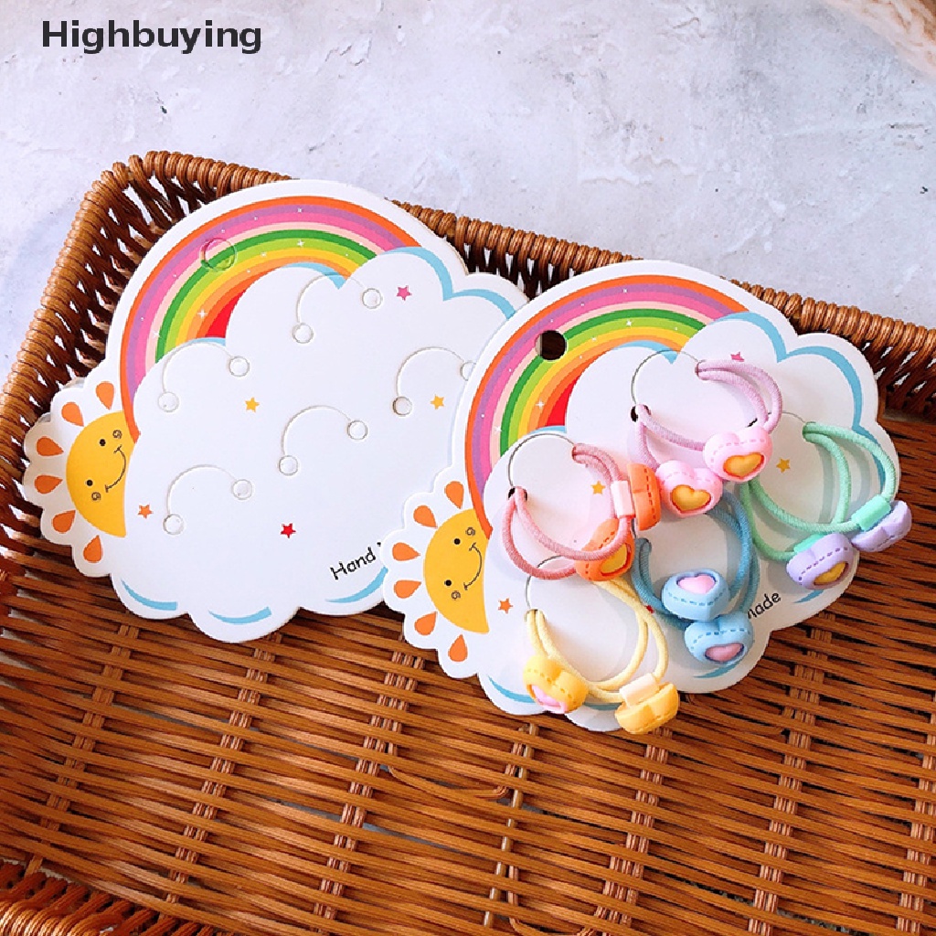 Hbid 50Pcs / Set Kartu 5 Slot Motif Kartun Awan Putih / Hujan Untuk Kerajinan Tangan Diy Glory