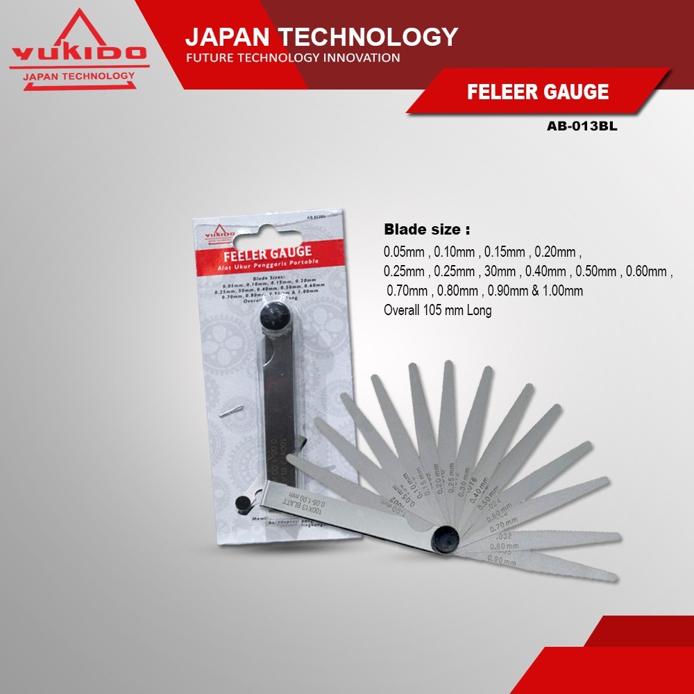 New 11.11 TERMURAH Kunci Stel Klep feeler Blade 13 pcs Feeler Gauge - YUKIDO FEELER GAUGE -