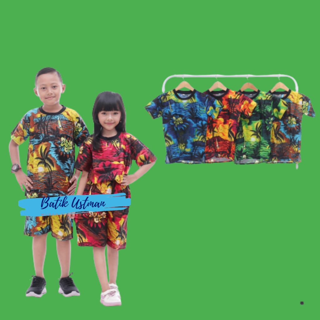 Setelan Pantai Anak 1-10 Tahun / Setelan Anak / Setelan Barong Bali / Setelan Bali Anak / Setelan Barong Bayi / Setelan Barong / setelan anak laki laki / baju anak  / baju anak laki laki / baju setelan anak laki laki / setelan anak perempuan-Hijau