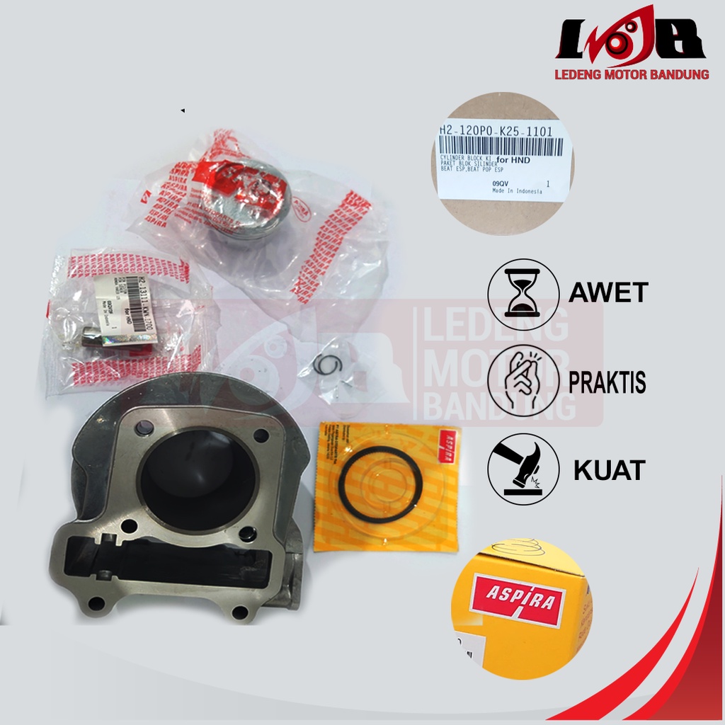 ASPIRA Paket Silinder Blok Kit Boring Beat POP ESP Seher Assy Set Motor Matic