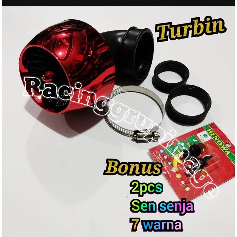 [ model TURBIN PESAWAT ] FILTER KARBU Racing  power filter karbu PE 24 26 28 30 dan PWK saringan udara universal