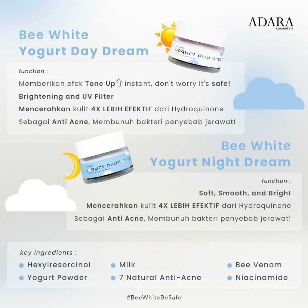 ★ BB ★  ADARA Bee White SERIES | Foam Cleanser - Eye Do Care - Day Cream - Night Cream - Spotless Gel - Spotless Cream