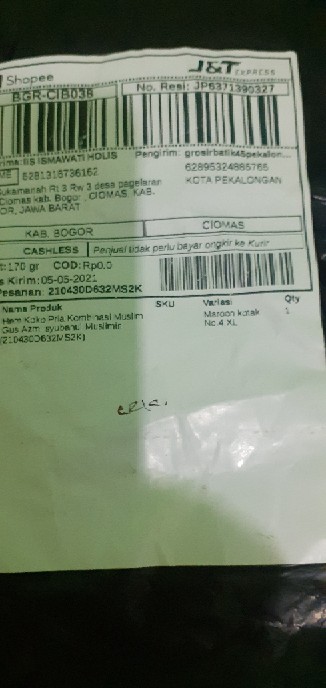 Hem Koko Pria Kombinasi Muslim Gus Azmi Syubanul Muslimin