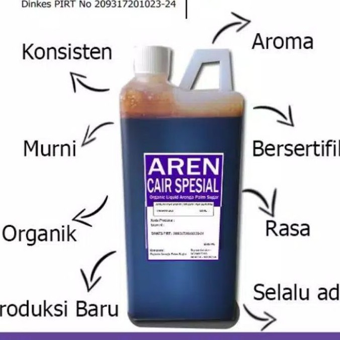 

Gula Aren Cair Spesial Arenga palm sugar 1lt Quality Premium untuk campuran susu dan kopi