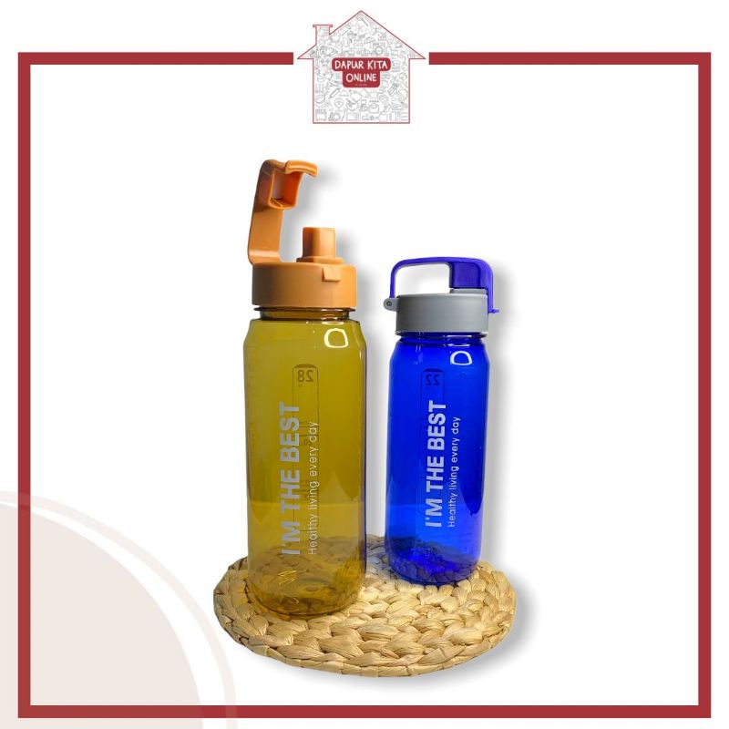 BOTOL AIR MINUM UGO 1 Liter Pengunci /Botol Air Minum Plastik Bulat Bpa Free UGO 1000 ML /Botol Minu