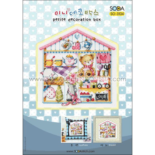 Paket DIY Craft Sulam Kristik Cross Stitch Sodastitch SO-3104 Petite Decoration Box Toy Bear Beruang