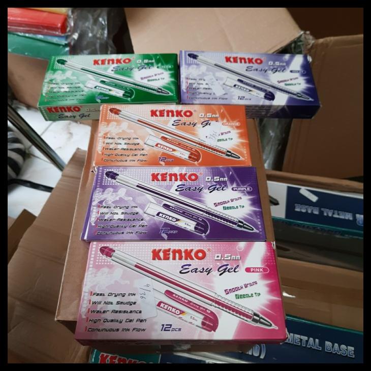 

Pulpen Kenko Easy Gel Green Violet Orange Purple Pink 1 Lusin