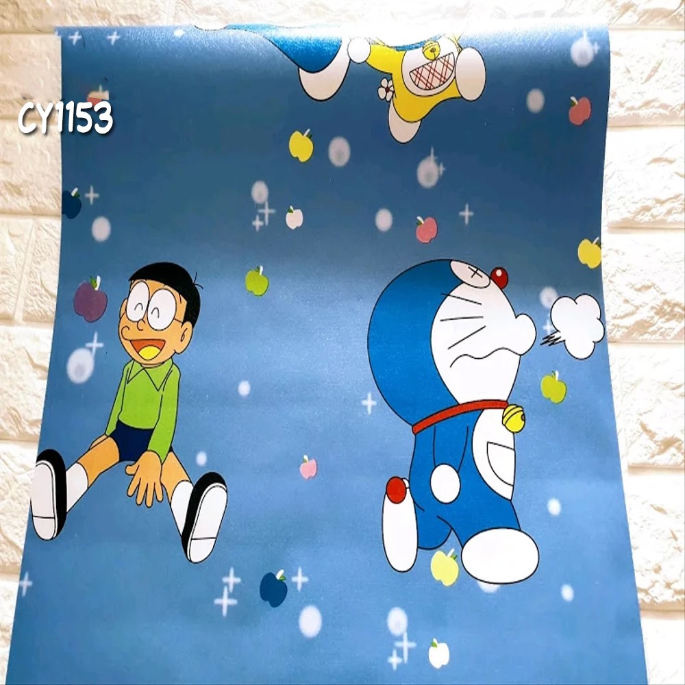 Wallpaper stiker dinding stiker dinding wall paper karakter wallpaper ukuran 45cmx9meter Wallpaper hellokitty dan doraemon