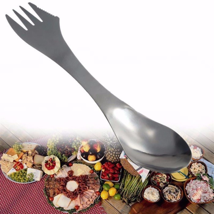 Sendok Garpu Pisau Stainless Steel 3in1 KNIFEZER Cooking Tools Camping