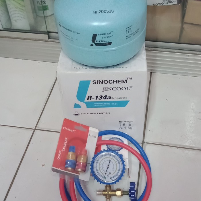 Paket isi freon AC mobil anda R134a 3,4 Kg Jincool tabung kecil