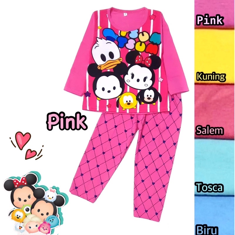 COCO Setelan Baju Panjang Anak Perempuan DA TSUM PRINTING - Baju Panjang anak perempuan motif kartun