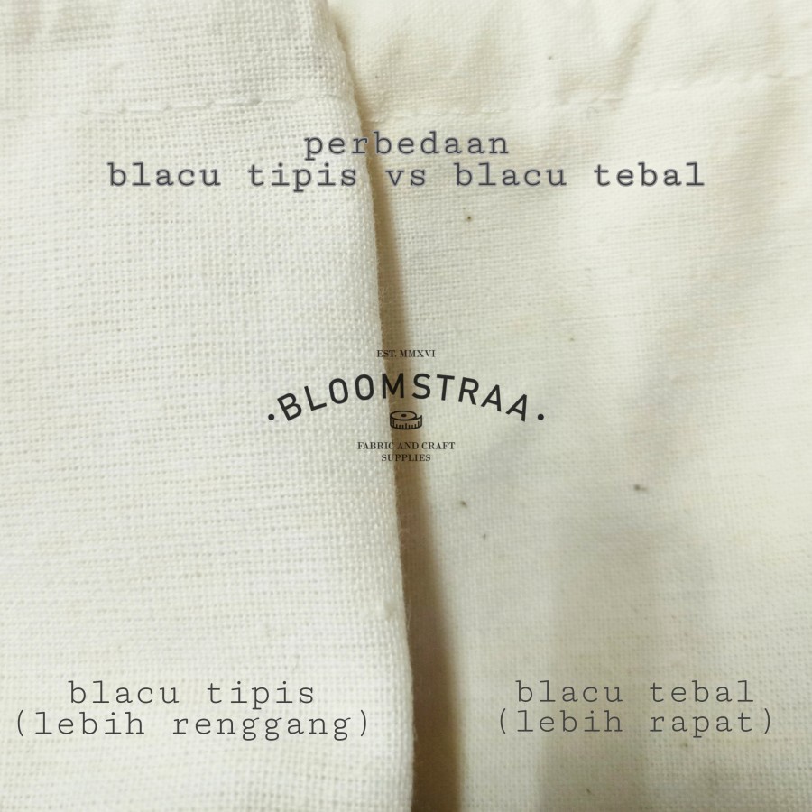 Roll Kain blacu tipis bahan TC greige raw white katun mori belacu