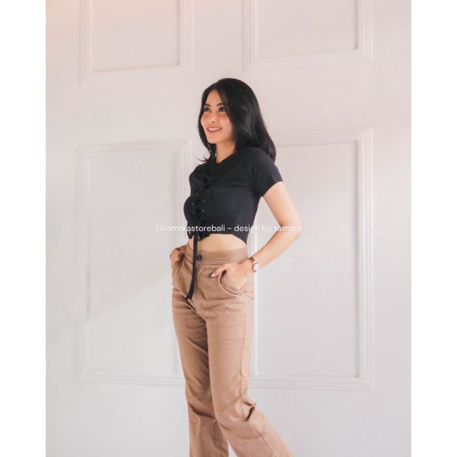 CROP TOP TALI BLOUSE SABRINA RIB PREMIUM