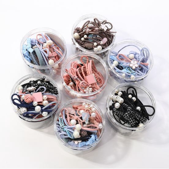 HC Ikat Rambut 12 Pcs KODE 228 Ikat Rambut Set Wanita Termasuk Tabung Kunciran Rambut Set-4