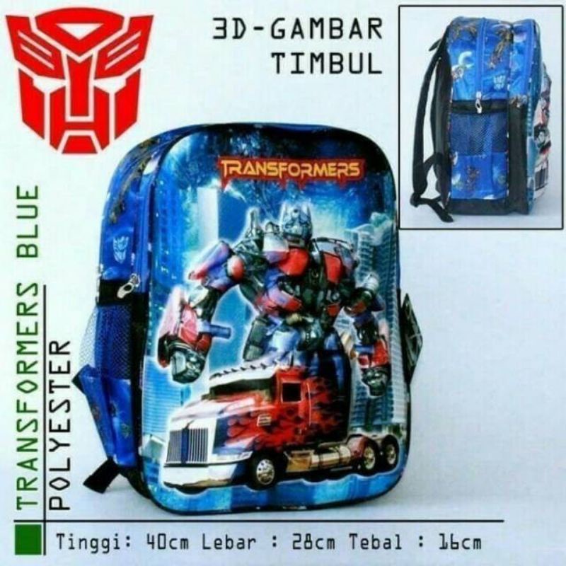 PROMO TAS Timbul TERMURAH Ransel Sekolah TK  Anak Laki Laki Motif 3D Timbul IMPORT