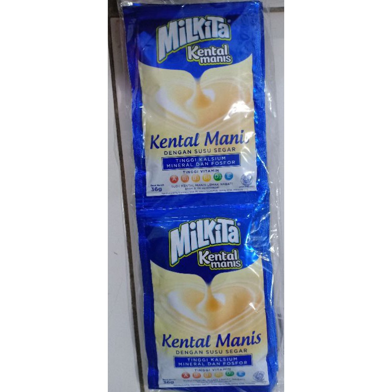 

SUSU KENTAL MANIS MILKITA PUTIH 1RENCENG ISI 6 @36gr