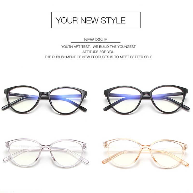 AZ235 [COD✔] Cod Kacamata Korea Wanita Kacamata Anti Radiasi Wanita Fashion Cat Eye Eyeglasses