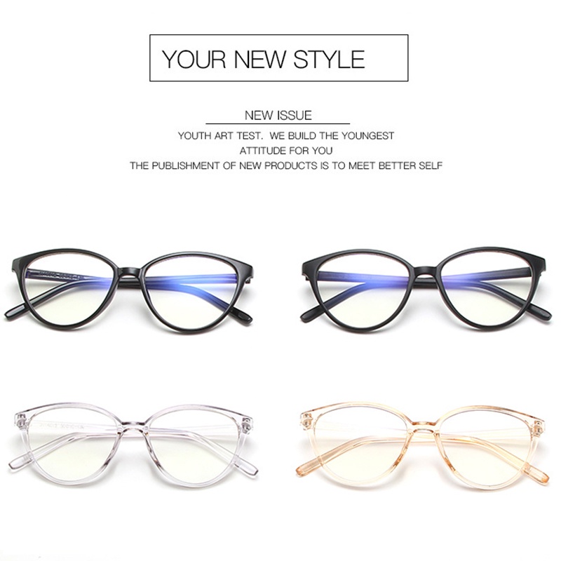 AZ235 [COD✔] Cod Kacamata Korea Wanita Kacamata Anti Radiasi Wanita Fashion Cat Eye Eyeglasses