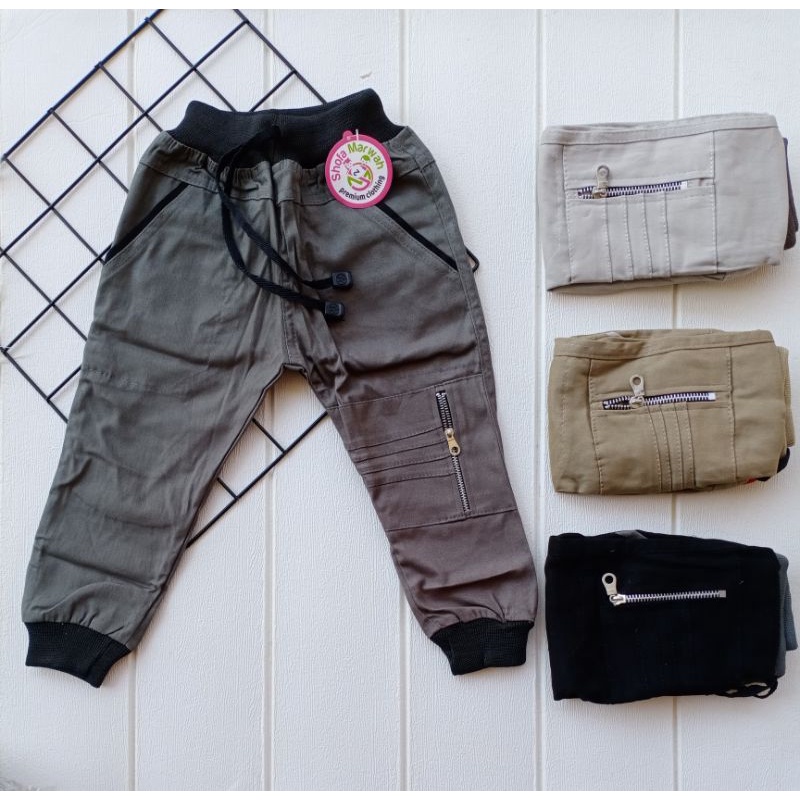 Celana Chinos Ziper Spin Joger