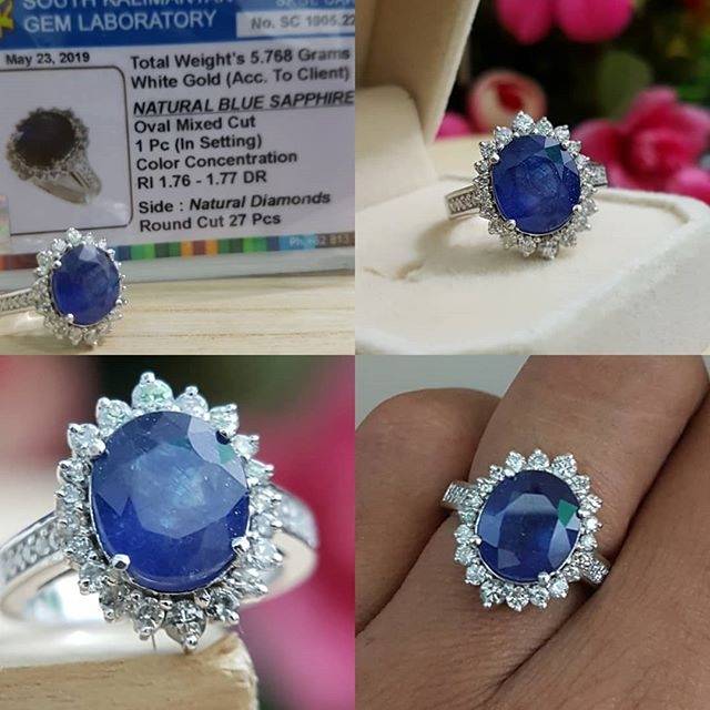 Cincin berlian blue safire