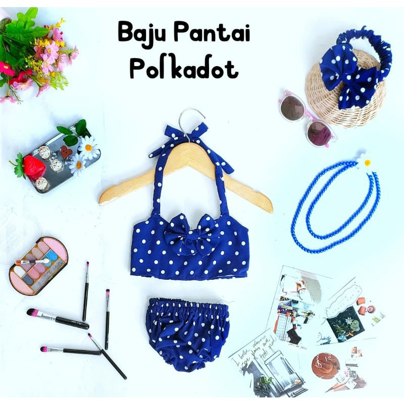 Baju Anak Model Kostum Pantai Cewek polkadot / Baju Anak / pakaian seksi anak / baju karakter anak p
