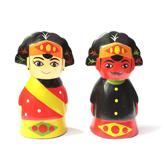 Miniatur Ondel Ondel Couple Kayu