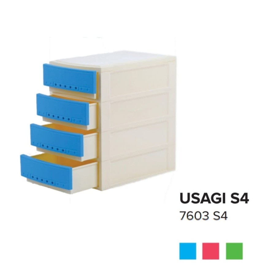 Kotak / Laci Kabinet Susun 4 Merk Hommy Usagi 7603 S4