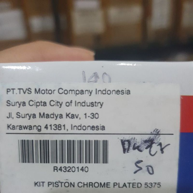 Piston Kit Dazz Karbu atau Inject 50 TVS ( Piston Assy )