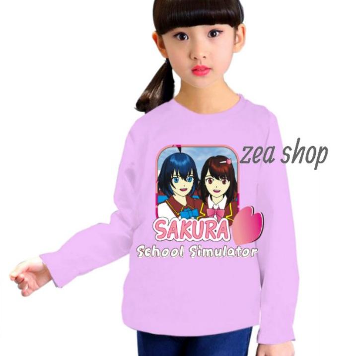 Baru - Kaos Anak Perempuan Lengan Panjang Sakura School Simulator 132