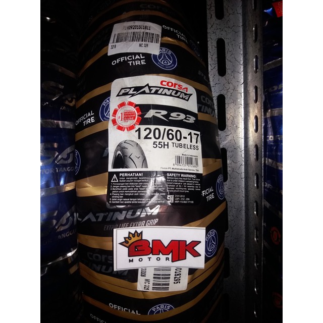 BAN MOTOR CORSA R93 120/60-17 TUBELESSS