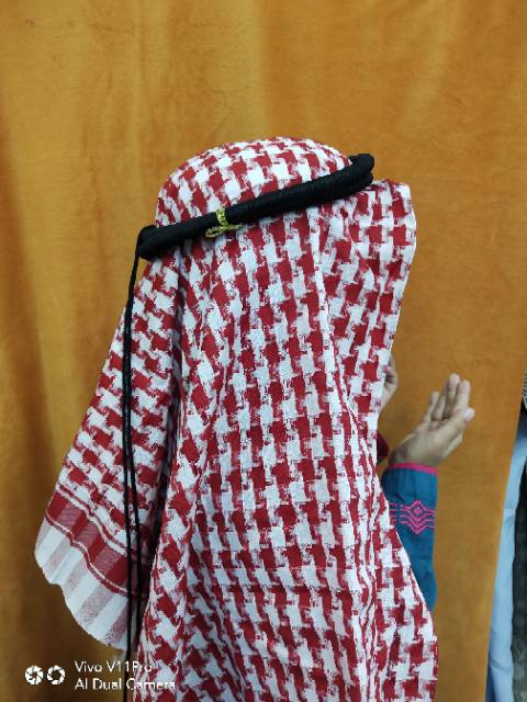 Sorban anak plus igal sorban arafat merah putih /sorban instan anak plus igal pengikat sorban