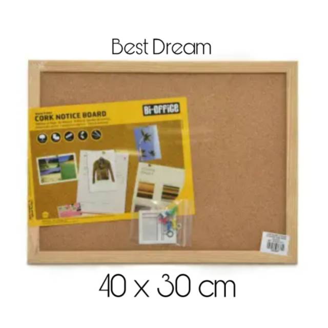 

Bi Silque Cork Board Papan Buletin/Papan Gabus/Fibre Board/Pin Board 40x30 cm