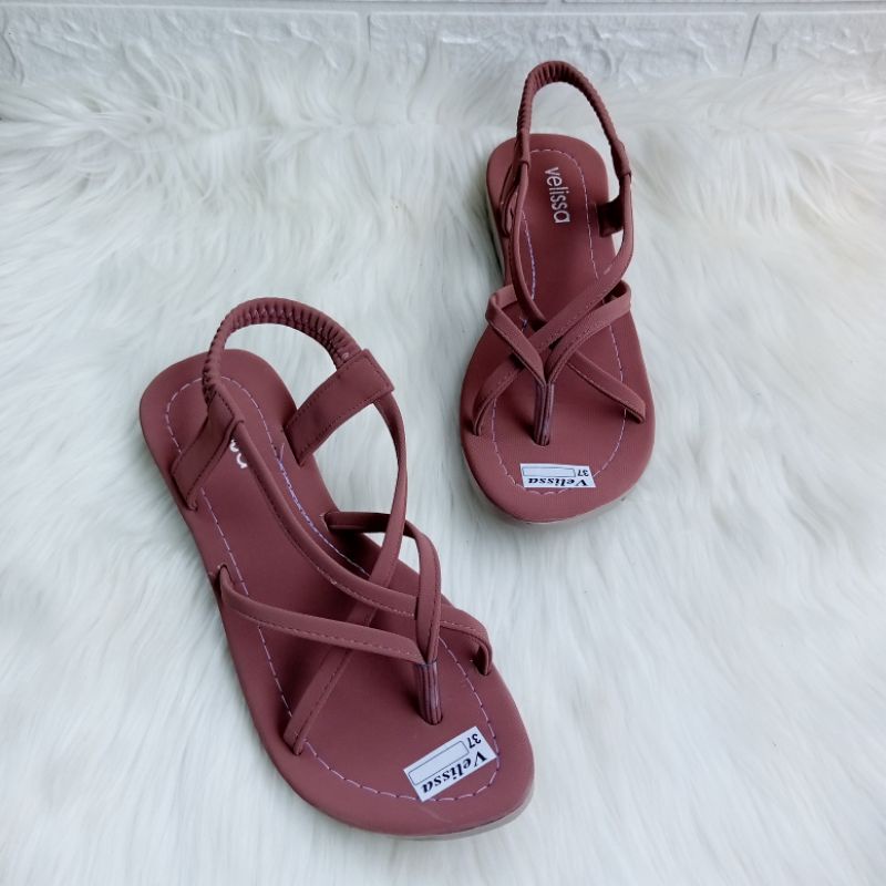 Sandal Wanita Tali Belakang Terbaru Teplek Jepit Tali