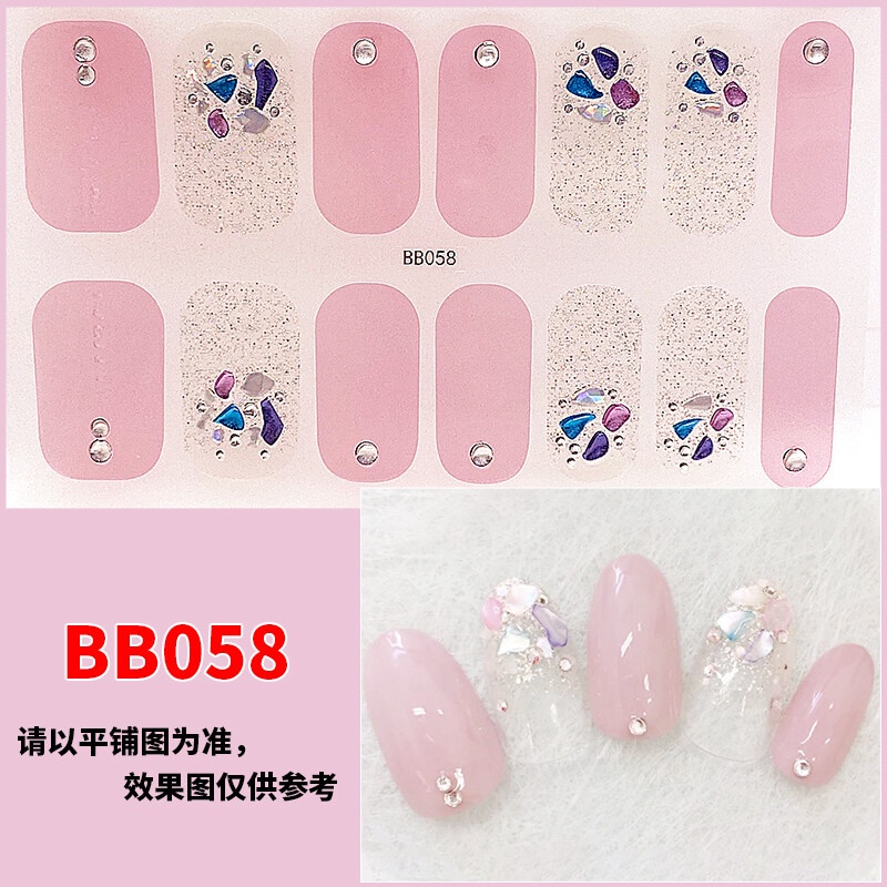 BB 14Pcs/Set Stiker Kuku 3d Desain Bermotif High End Berlian Mutiara Permata Warna-Warni Untuk Tempel Tahan Air Tahan Lama Menicure Stickers Korea Self Adhesive Fashion Sticker kuku Full Aksesoris Dapat Kupas Mudah Digunakan Dan Dilepas Anti Air Nail Art