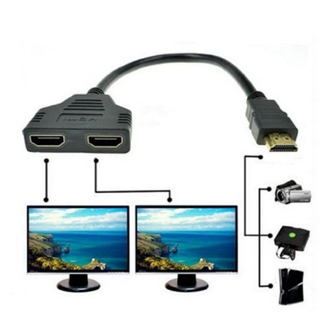 KABEL HDMI SPLITTER 2 PORT TANPA POWER / 1 INPUT KE 2 OUTPUT HDMI