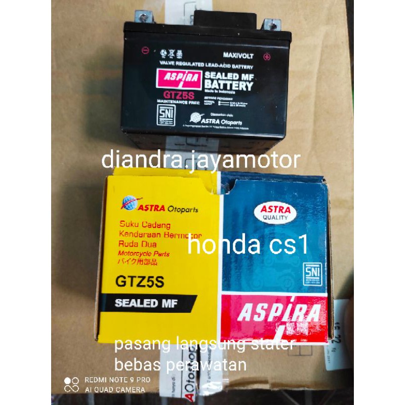 aki kering aspira honda cs1 tingal pasang langsung stater