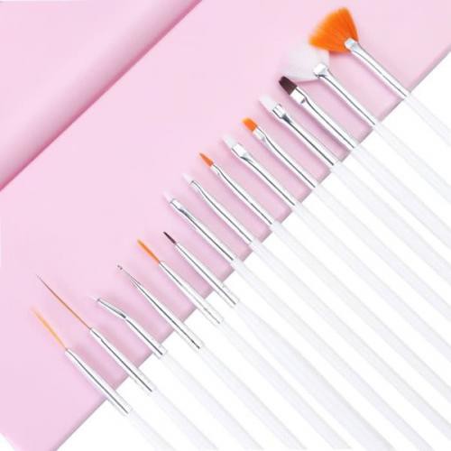 Kuas Nail Art Tools 15 Pcs UV Gel Polish Drawwing Brushes / Nail Art Brush Set 15 Pcs