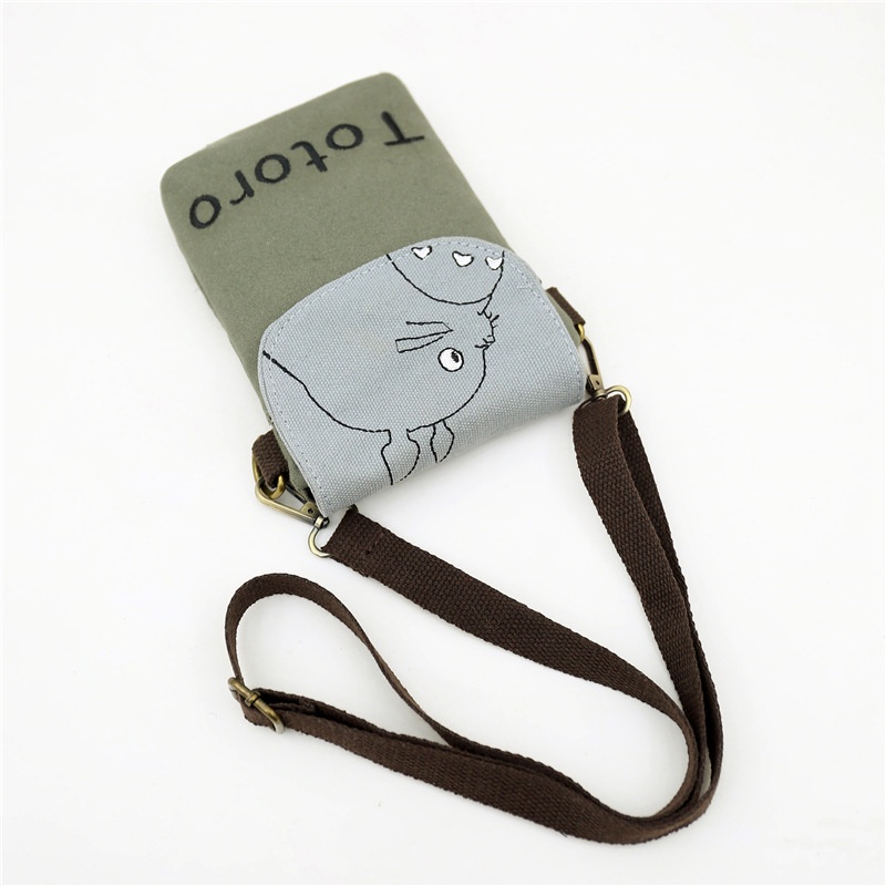 Totoro Tas Selempang HP Anak Wanita Kanvas Import Original Premium