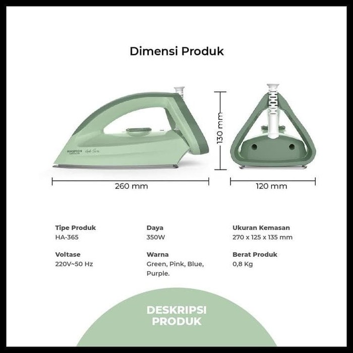 Setrika Hijab Series Ceralon Elektrik Maspion HA-365
