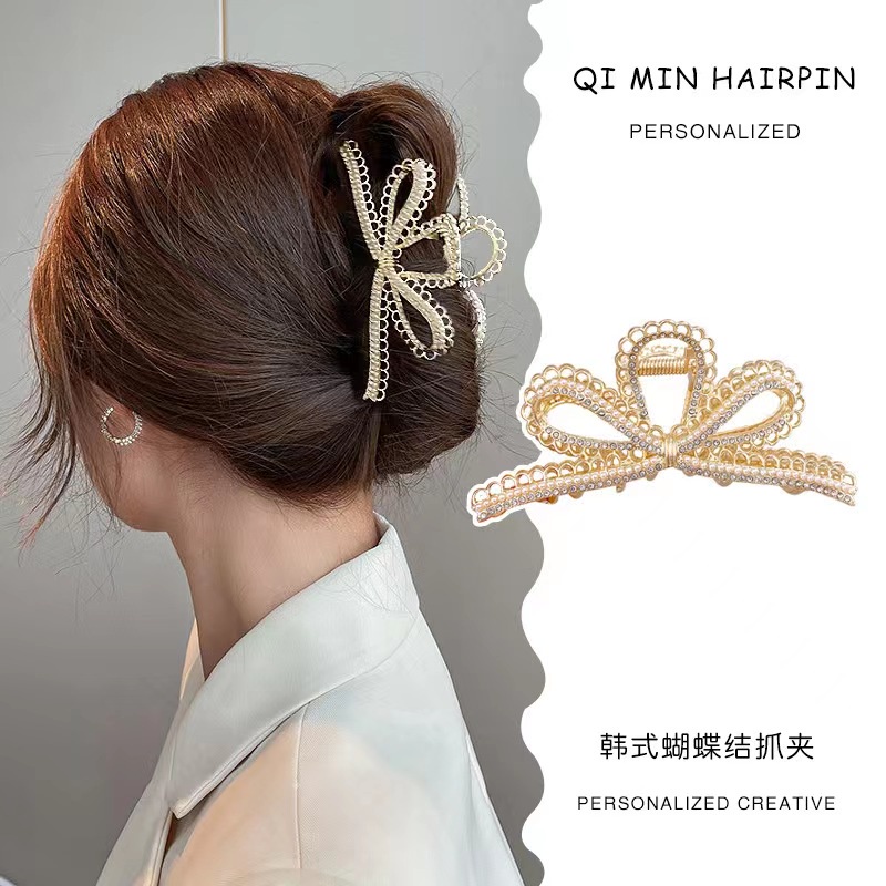 (Hello Girl) f146 Jepit Rambut Wanita  Jedai Wanita Mutiara Manik Manik Bling Bling Import