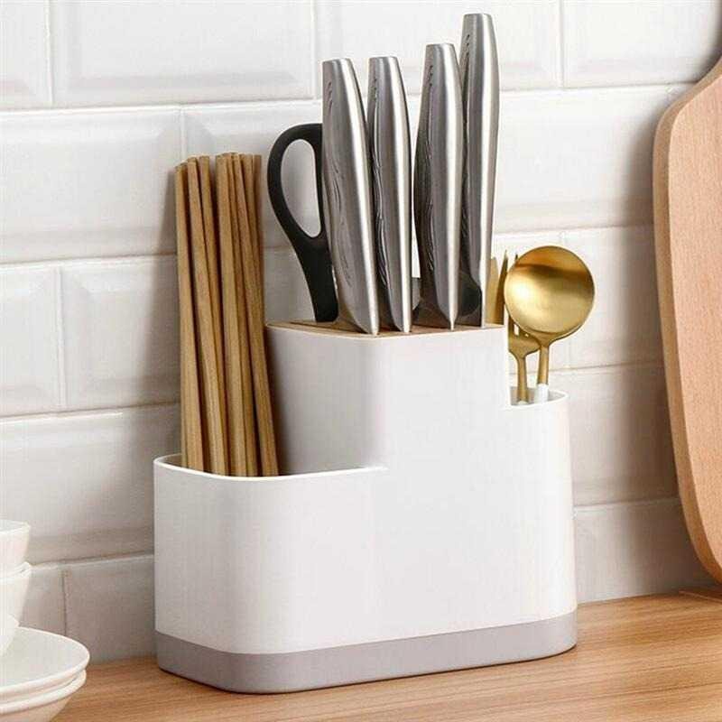 Tempat Pisau Dapur Sendok Sumpit Stand Holder - NCX1946 - White