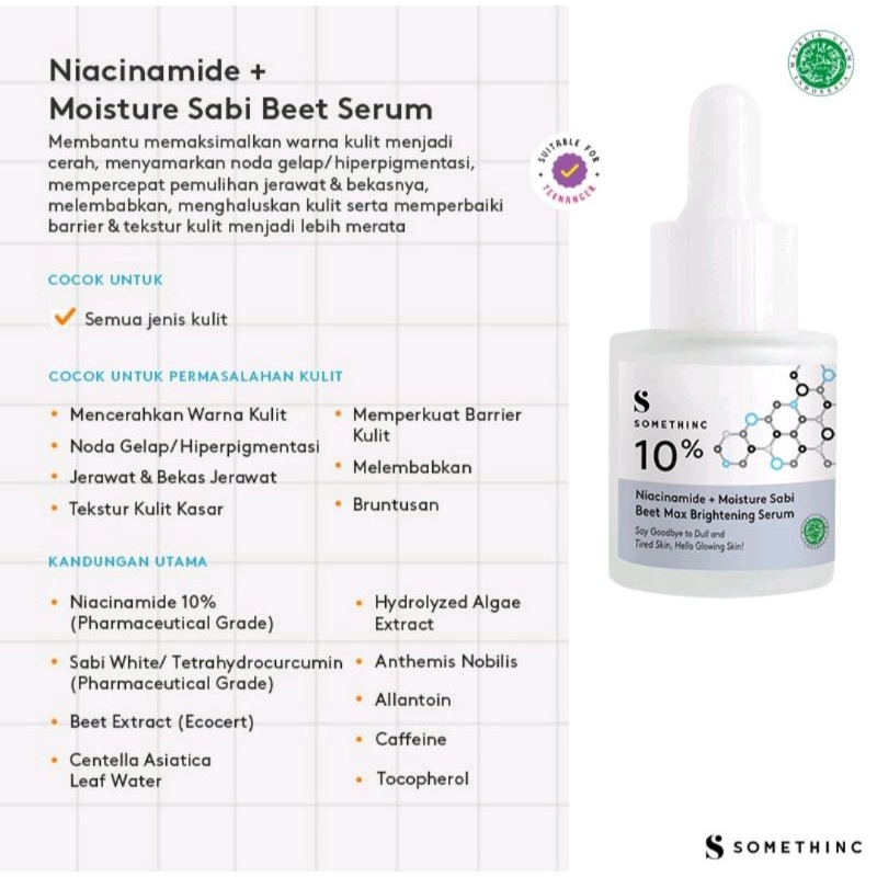 TERMURAH!!!SOMETHINC 10% Niacinamide + Moisture Sabi Beet Max Brightening Serum